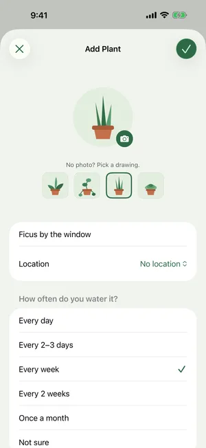 Add a plant in seconds
